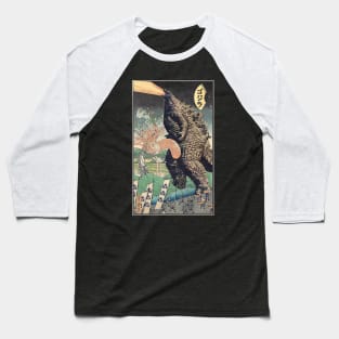 Godzilla and the Procession of Warriors Escorting Daimyo Imagawa to the Ishiyakushi Shrine Baseball T-Shirt